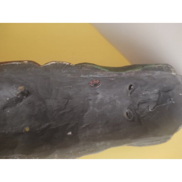 Vintage Nepalese Mahakala Wood Carving 19" x 5" Tibetan Totem Pole - Picture 8 of 14